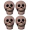 1 Set Halloween Human Skull Realistic Fireproof Bonfire Fireplace Firepit Ceramic Clay Craft Skull Ornament Horror Decor